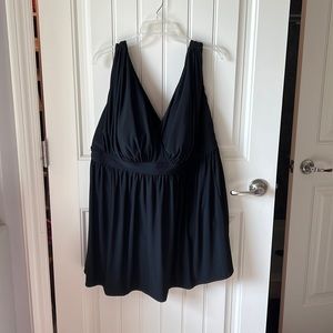 Catherine’s plus size black one piece swim suit.